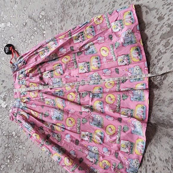 Hell Bunny Maxine Flamingo Sunset Skirt SzXS NWT - Picture 7 of 8